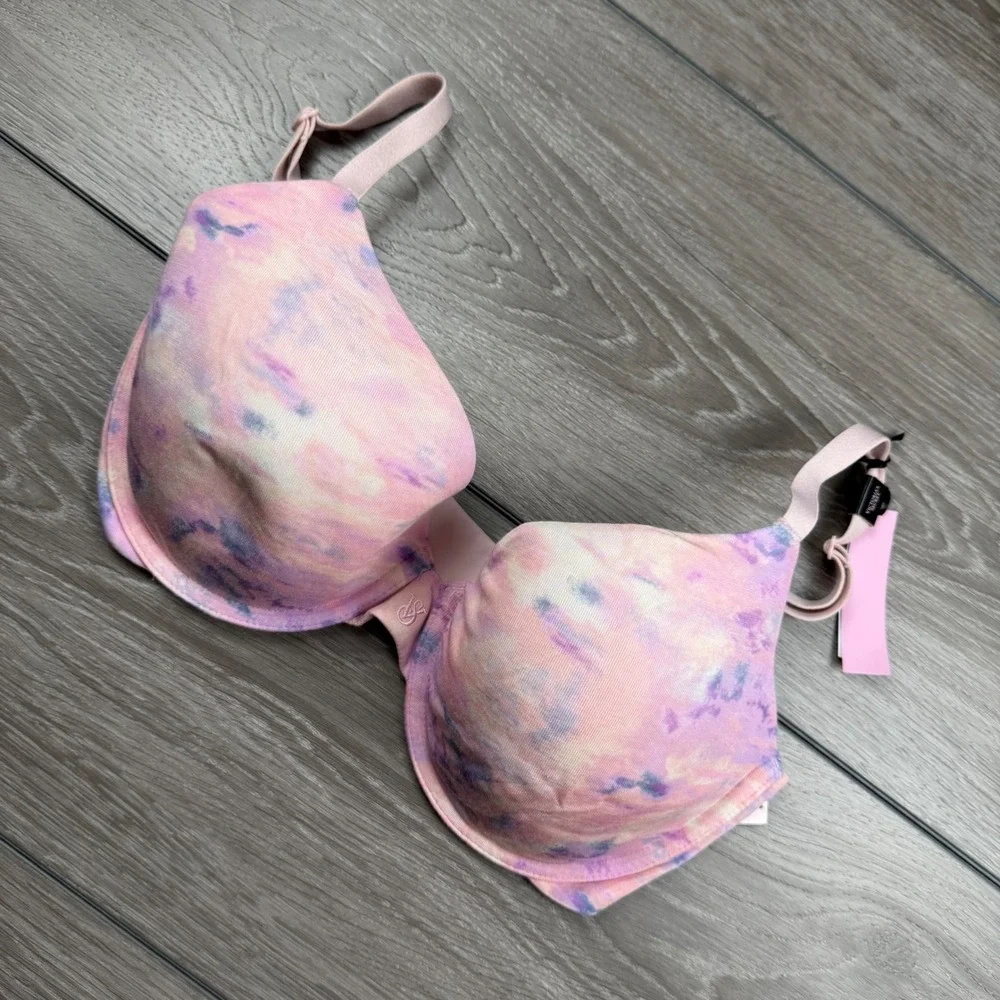 Victoria's Secret Women Forever Bra Demi Tie Dye Pink Purple 34DD